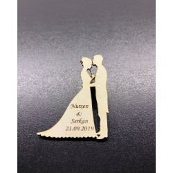 Ahşap Gelin-Damat Magnet 1