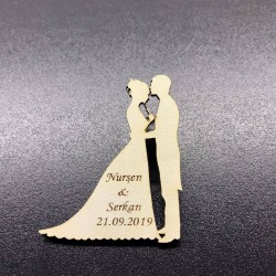 Ahşap Gelin-Damat Magnet 1