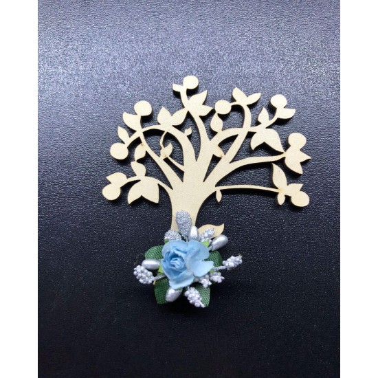 Ahşap Ağaç Magnet (Bebek Mavisi)